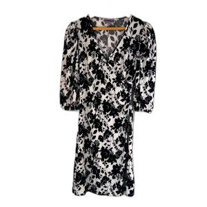 By Design Bold‎ Floral Print Jersey Dress Faux Wrap Casual Cool Size Small